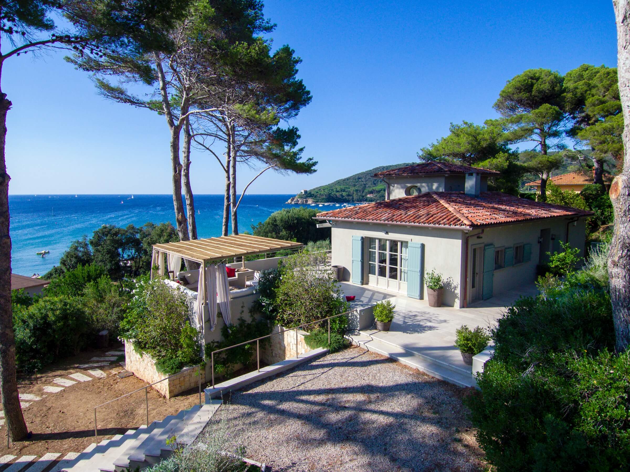 Villa all'Elba Red Mullet House esterno vista mare